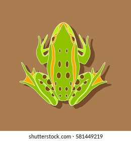 toad paper sticker on stylish background