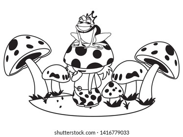 toad prince and fungu elf in garden