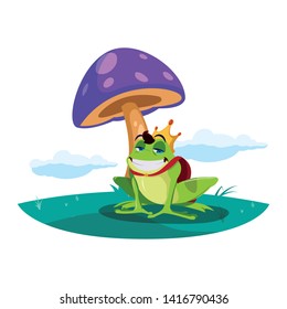 toad prince in garden fairytale character