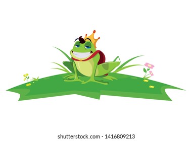 toad prince in garden fairytale character