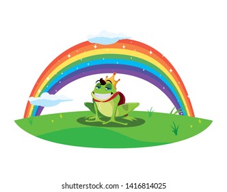 toad prince with rainbow fairytale character