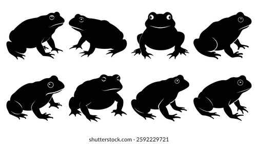 Toad Silhouette Bundle for Amphibian and Wildlife Designs