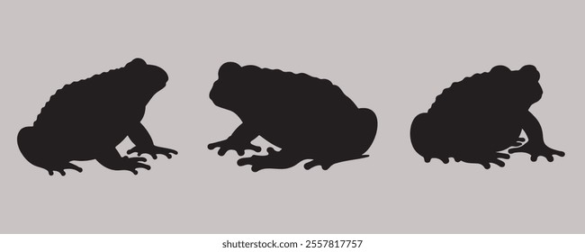 toad silhouette bundle vector illustration