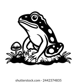 A toad silhouette design white background