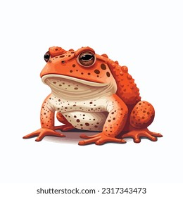 toad vector 2d flat color white background