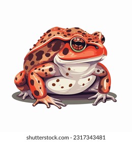 toad vector 2d flat color white background