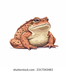 toad vector 2d flat color white background