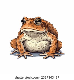 toad vector 2d flat color white background