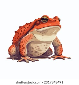 toad vector 2d flat color white background