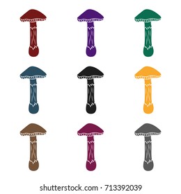 Toadstool icon in black style isolated on white background. Mushroom symbol stock vector illustration.