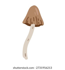 Taburete de sapo aislado en un fondo blanco. Vector ilustración dibujada a mano en estilo plano. Perfecto para decoraciones, logotipos, temas de otoño y bosque, varios diseños.