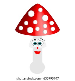 Toadstool isolated on white background.