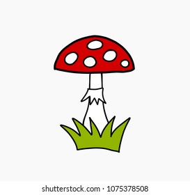 Toadstool mushroom icon isolated on white background. Vector illustration
