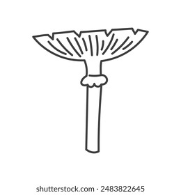 Toadstool Mushroom Line Icon. Hand drawn amanita fungus outline vector illustration. Forest Autumn symbol.