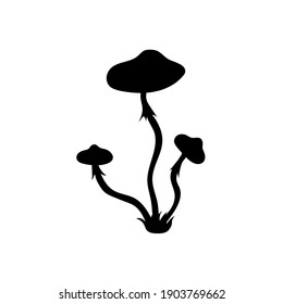 Toadstool mushroom silhouette, vector illustration
