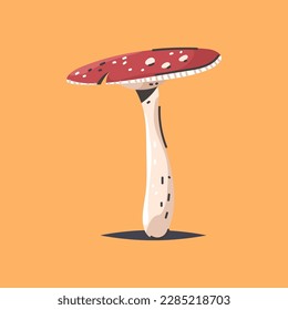 Toadstool mushroom vector cartoon illustration isolated on background.