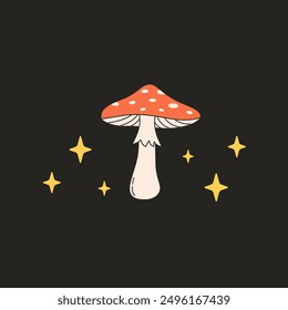 Toadstool mushroom. Vector illustration in flat style