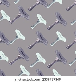 Toadstool mushrooms seamless pattern. Magical fly agaric wallpaper. Design for printing, textile, fabric, fashion, interior, wrapping paper. Vector illustration