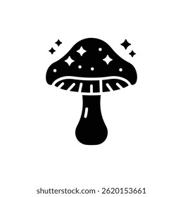 Toadstool with Sparkling Dust Symbolizing a Magical Forest