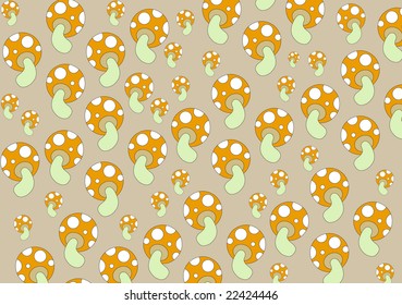 Toadstools retro abstract background.