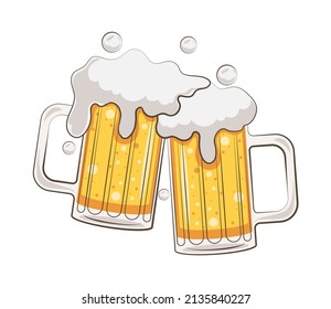 icono de bebidas de cerveza de tostada plana