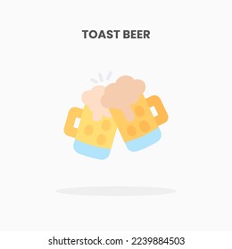 Toast Beer icon flat. Vector illustration on white background. Can used for web, app, digital product, presentation, UI and many more.