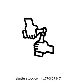 Toast, beer icon. Simple line, outline vector elements of international beer day icons for ui and ux, website or mobile application