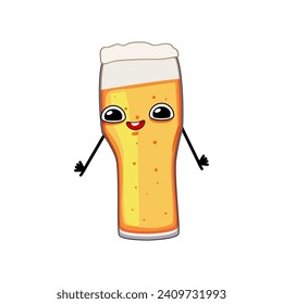 toast beer mug character cartoon. bar brewery, lager full, pub liquid toast beer mug character sign. isolated symbol vector illustration