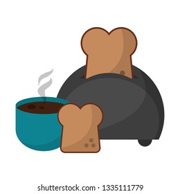 Toast bread and coffee breakfast