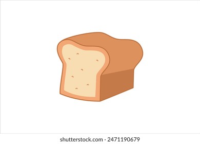 Toast Bread Flat Sticker Design