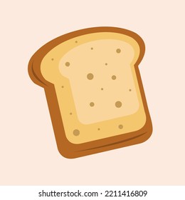 Toast bread flat vector illustration. Cute toast cartoon vector illustration for graphic design and decorative element