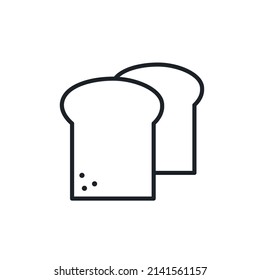 Toast bread icon. Bakery and pastry isolated line icons