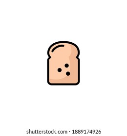 Toast bread icon. Bakery icon. Simple, outline, black, flat, color.