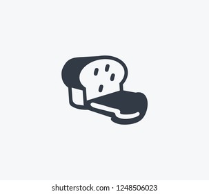 Toast bread icon isolated on clean background. Toast bread icon concept drawing icon in modern style. Vector illustration for your web mobile logo app UI design.