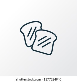 Toast bread icon line symbol. Premium quality isolated loaf element in trendy style.