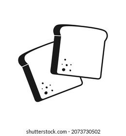 Toast bread icon. Bread toast outline sign, isolated on white background. Vector illustration