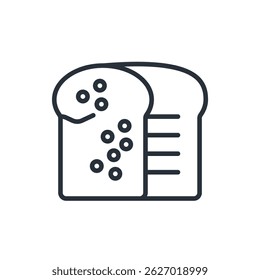 ícones de pão torrado isolados no fundo branco. Design de estilo plano