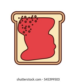toast bread with jam vector illustration design