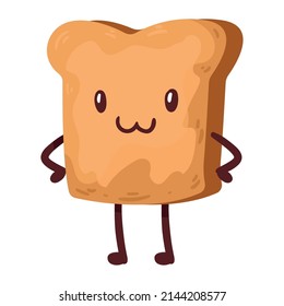 caracter estilo kawaii de pan tostado