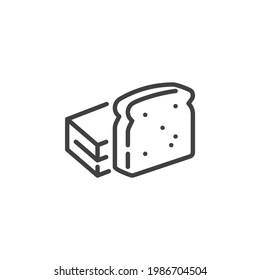 Toast bread line icon. linear style sign for mobile concept and web design. Sandwich Bread outline vector icon. Symbol, logo illustration. Vector graphics