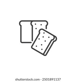 Icono de línea de pan tostado. signo de estilo lineal para concepto móvil y Diseño web. Icono de Vector de contorno de rebanadas de pan. Símbolo, ilustración del logotipo. Gráficos de Vector