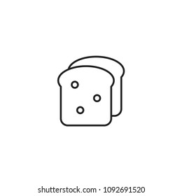 toast bread line simple icon