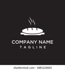 Toast bread logo concept on a plate, unique, simple, creative for the logo of a bakery, cafe