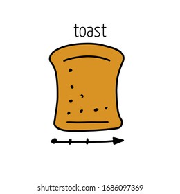 Toast bread, outline simple style. fast food design icon for print, web or mobile app. Vector illustration