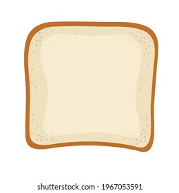 Toast. Bread piece for sandwich. Lunch, dinner, breakfast snacks. Vector illustration isolated on white background. Flat design style for menu, cafe, restaurant, poster, banner, emblem, sticker.
