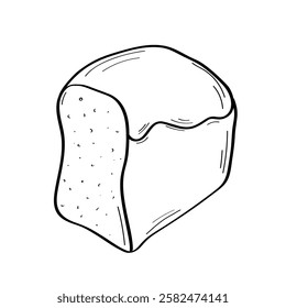 Toast bread for sandwiches doodle icon. Pastry, flour product icon for menu design or cafe. Isolated on a white background.