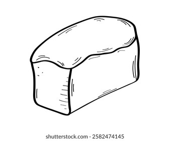 Toast bread for sandwiches doodle icon. Pastry, flour product icon for menu design or cafe. Isolated on a white background.