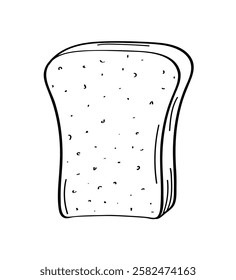 Toast bread for sandwiches doodle icon. Pastry, flour product icon for menu design or cafe. Isolated on a white background.