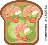 toast bread with shrimp and sauce prawn toast  seafood vector