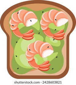 toast bread with shrimp and sauce prawn toast  seafood vector